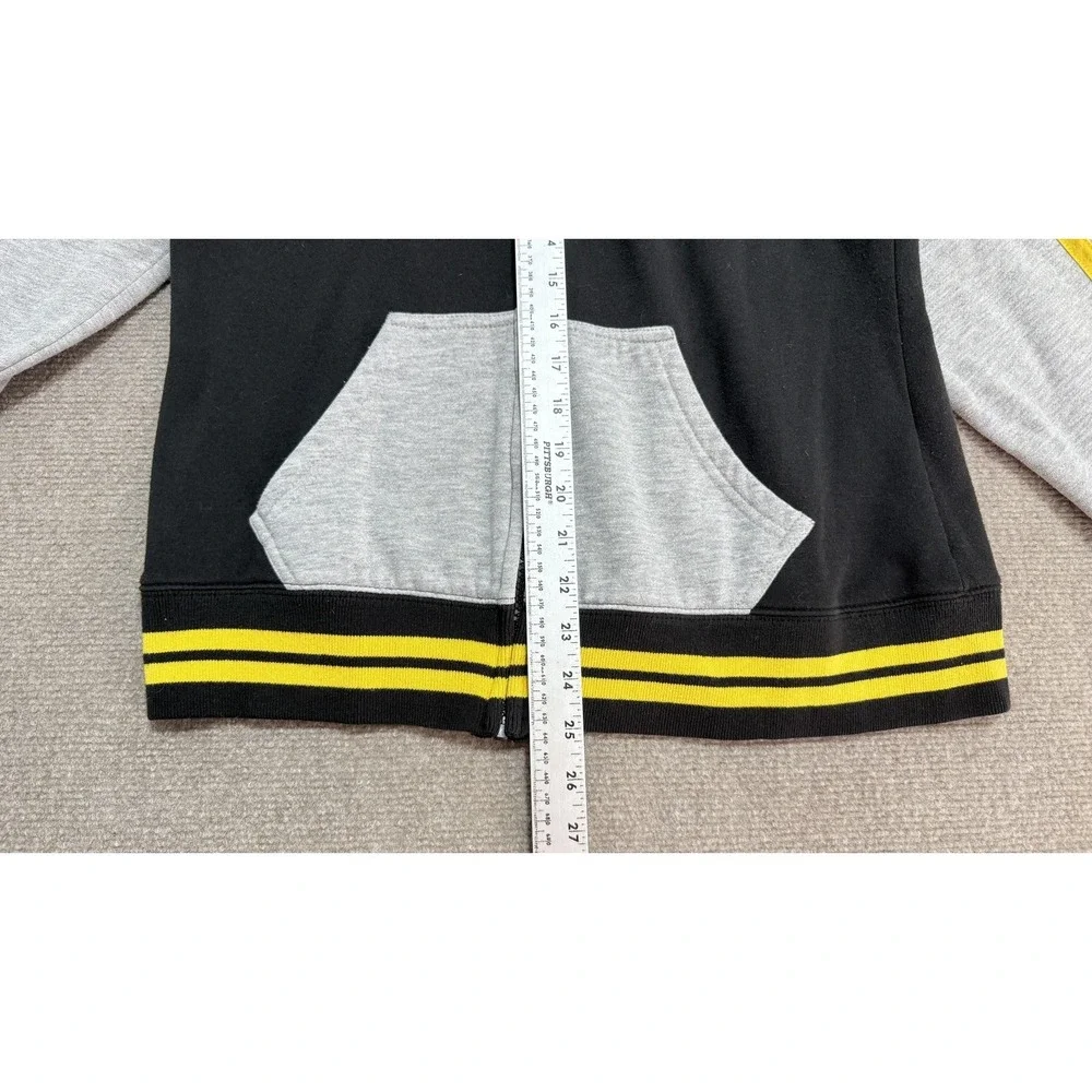 Batman Hoodie Kids Large Black Gray Yellow Full Zip Ears Fleece Logo Sweatshirt